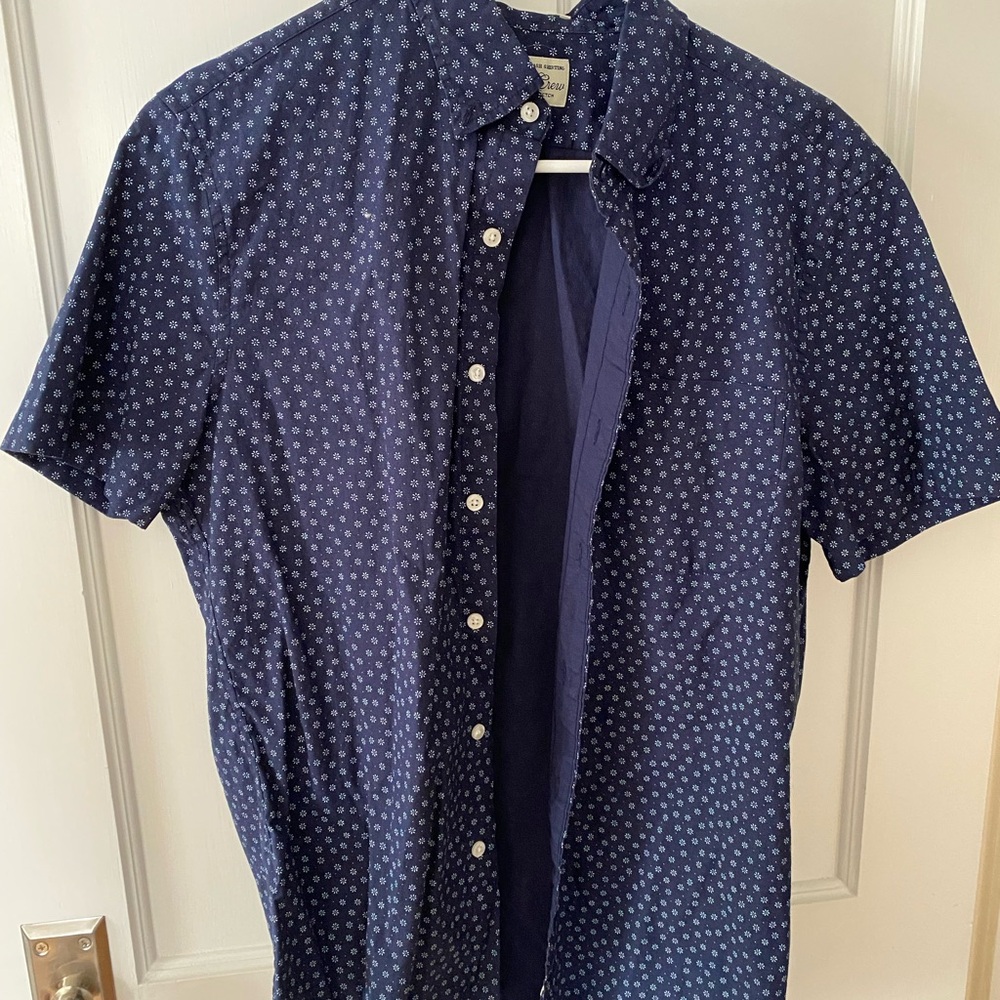 J. Crew Dark Blue Printed Casual Shirt